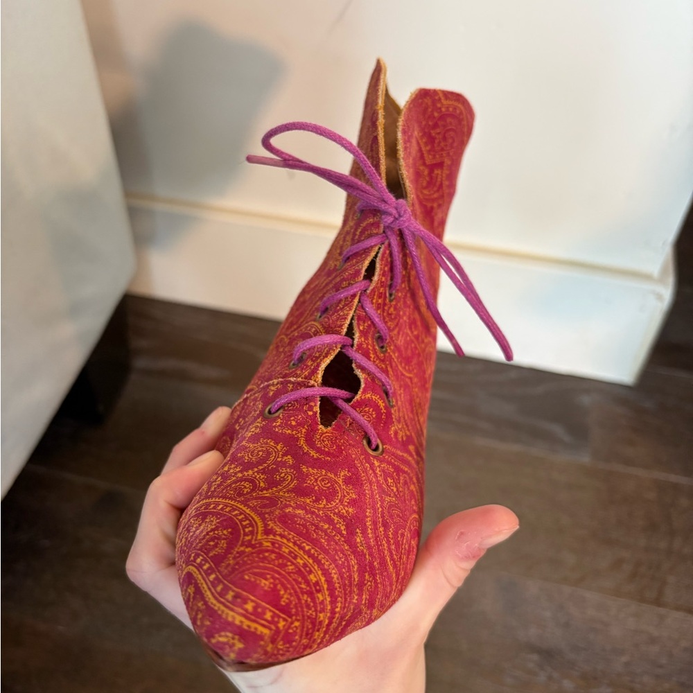 John Fluevog Paisley Lace-Up Ankle Boots - Picture 10 of 14